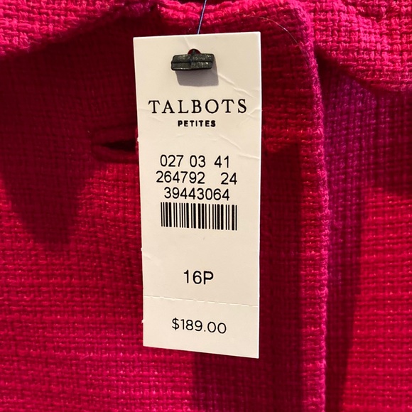 NWT Talbots Pink Coat Mid-Length Classic - Picture 3 of 7